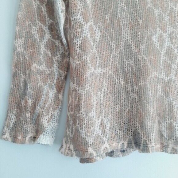 Made in Italy | Leopard Pattern Wool & Mohair Blend Light Top Sz M - Picture 7 of 13